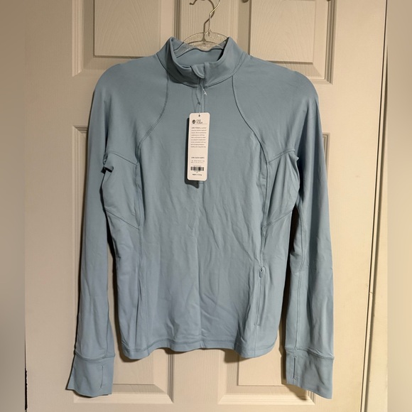 NWT CRZ YOGA Brushed Thumbhole Quarter Zip Long Sleeve Athletic Top Women’s M - Picture 3 of 8